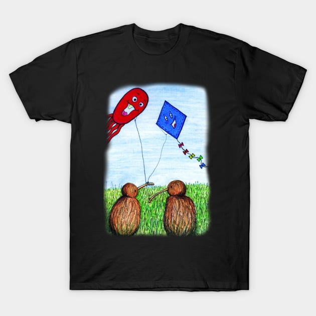 Kiwis Kiting T-Shirt by 1Redbublppasswo